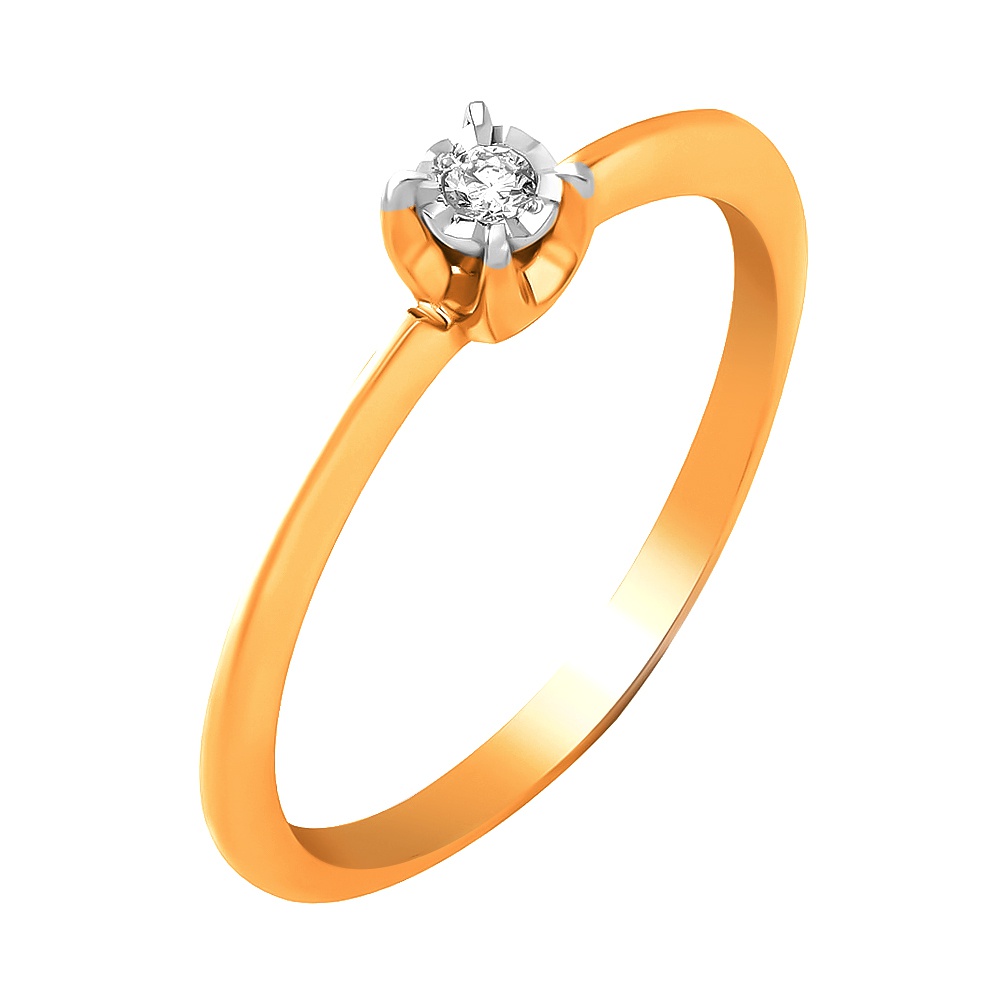 

Кольцо женское из красного золота с бриллиантом 585Gold 101001433, р. 17,5, 101001433