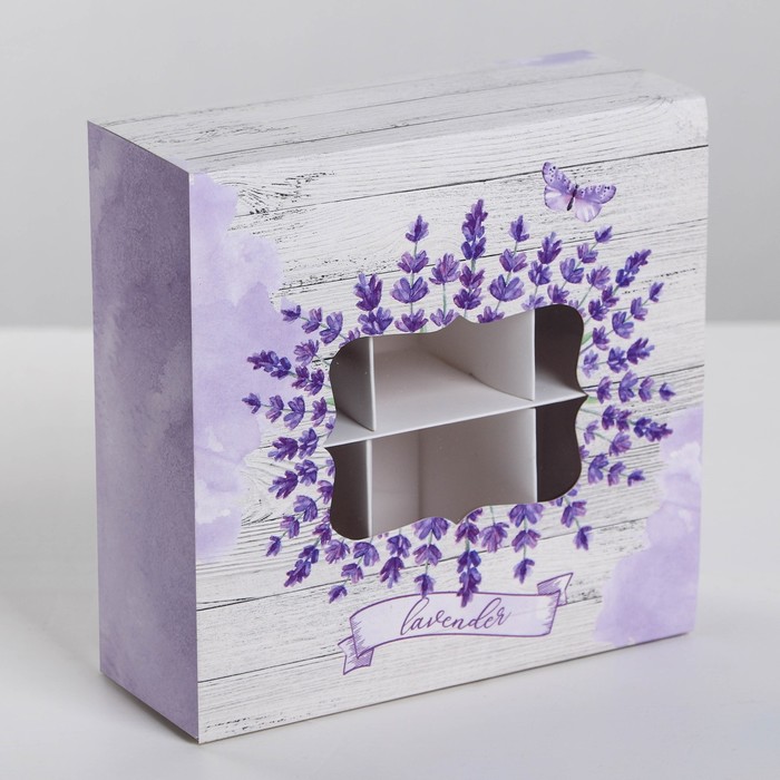 

Коробка для сладостей Lavender, 13 × 13 × 5 см, Коллекция упаковки "Лаванда"