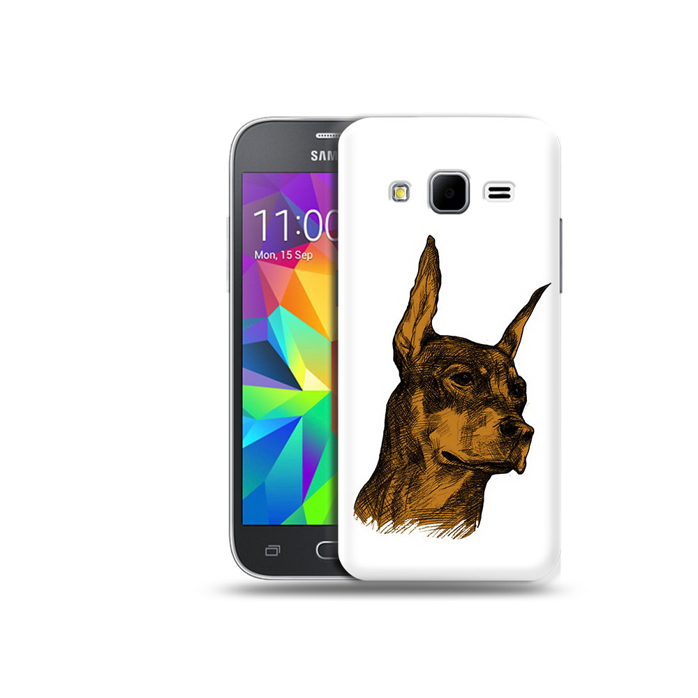 Чехол MyPads Tocco для Samsung Galaxy Core Prime скетч доберман (PT11933.566.605)