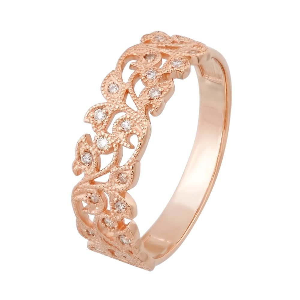 

Кольцо женское из красного золота с бриллиантом 585Gold 101001614, р, 101001614