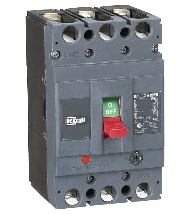 

Выключатель автоматический 3п 40А диапазон уставок 32...40А 50кА ВА-332 SchE 21132DEK
