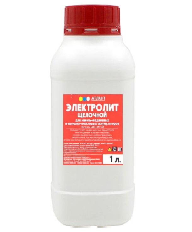 

Электролит щелочной пл. 1.26-1.28г/см флакон 1л., щелочной