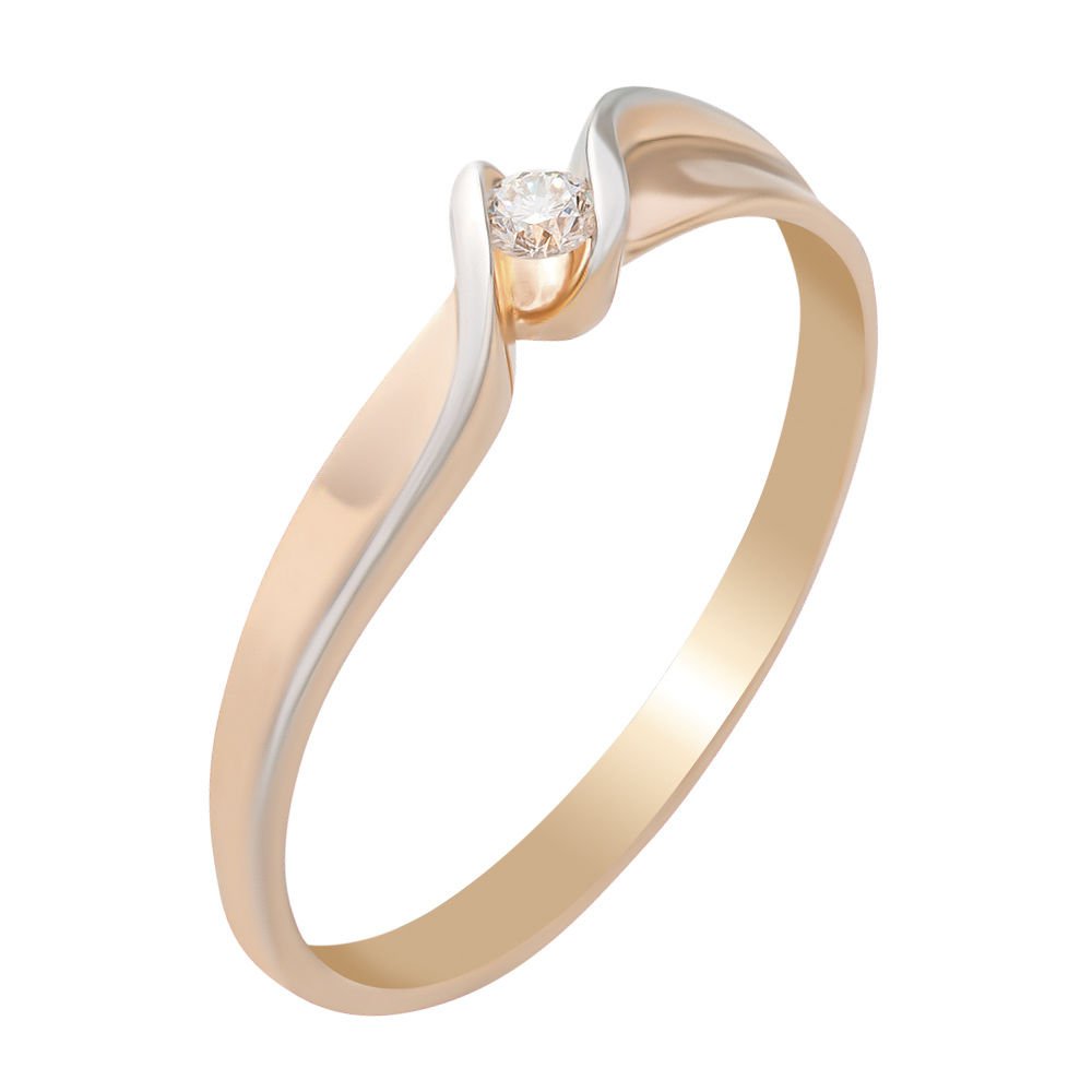 

Кольцо женское из красного золота с бриллиантом 585Gold 101013500, р, 101013500