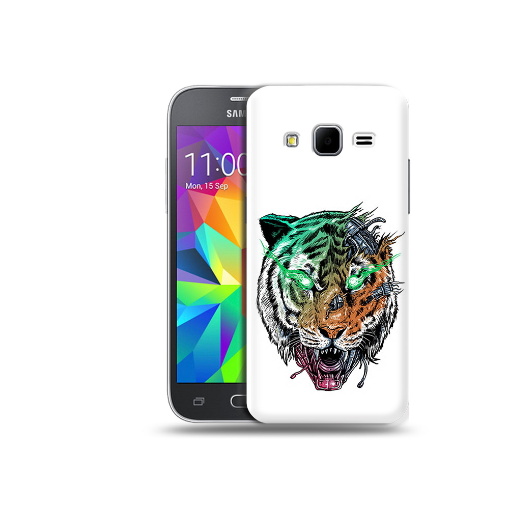 

Чехол MyPads Tocco для Samsung Galaxy Core Prime робо-тигр (PT11933.566.584), Прозрачный, Tocco