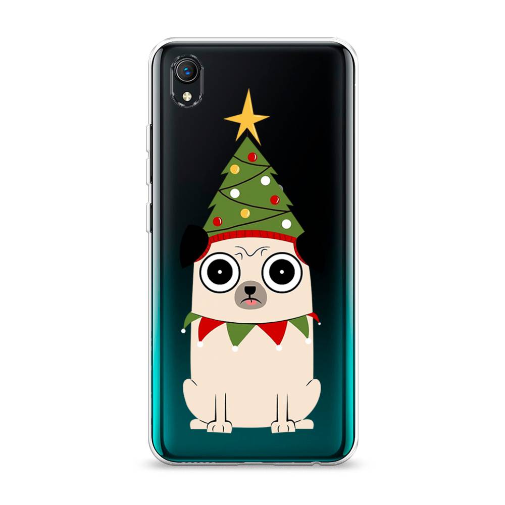 

Чехол на Vivo Y91c "Собачка с ёлочкой", Бежевый;красный;зеленый, 263250-1