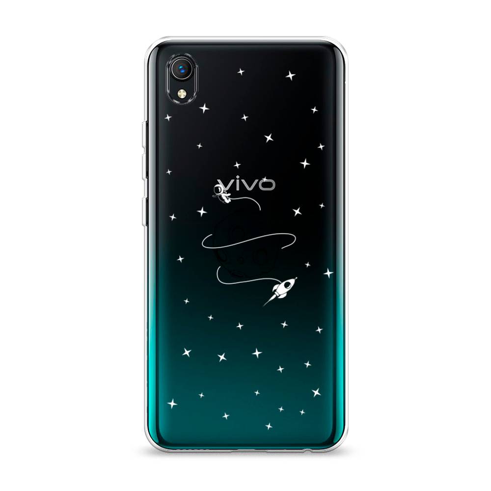 

Чехол на Vivo Y91c "Полет вокруг луны", Белый;серый;черный, 263250-2