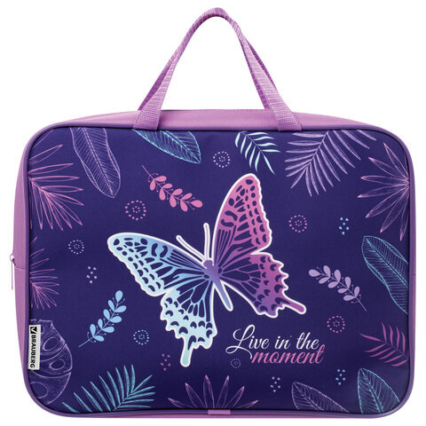 

Папка на молнии с ручками BRAUBERG "Beautiful butterfly" 271128 А4 1 отделение полиэстер