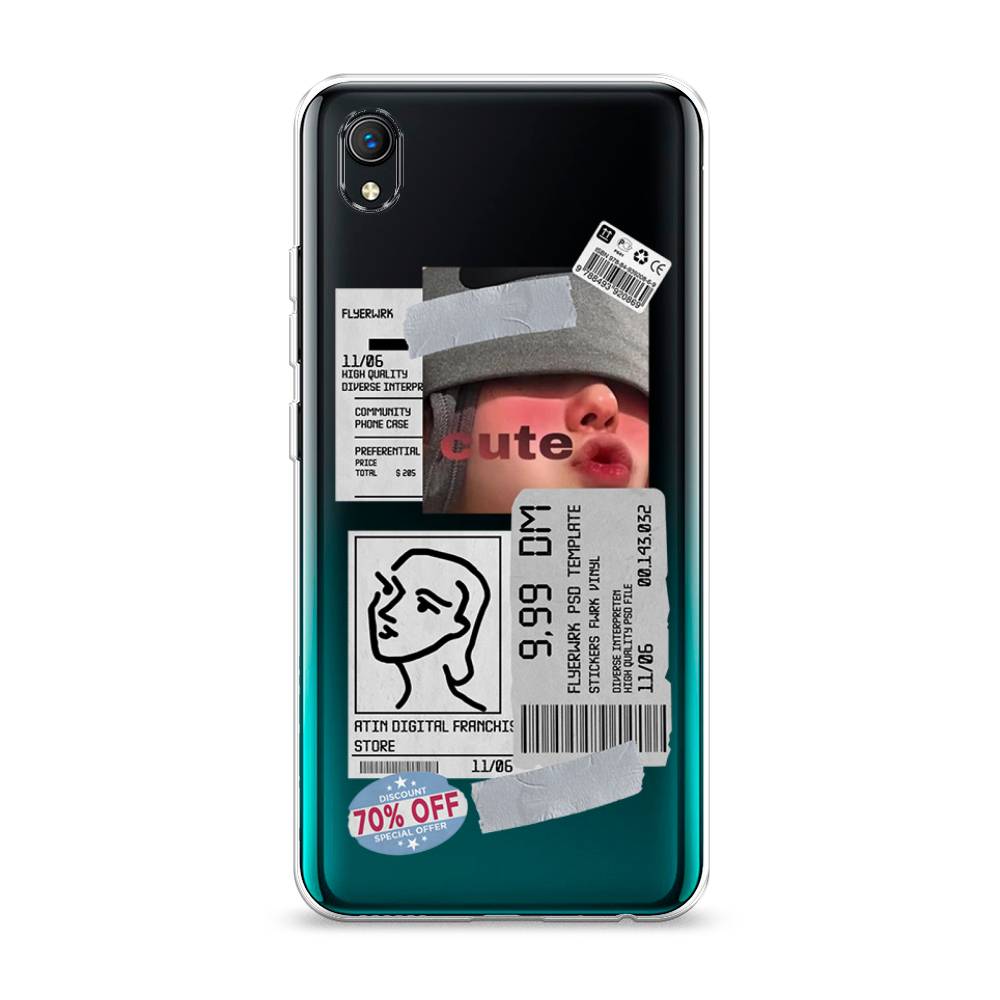 

Чехол на Vivo Y91c "Cute girl collage", Розовый;серый;голубой, 263250-6