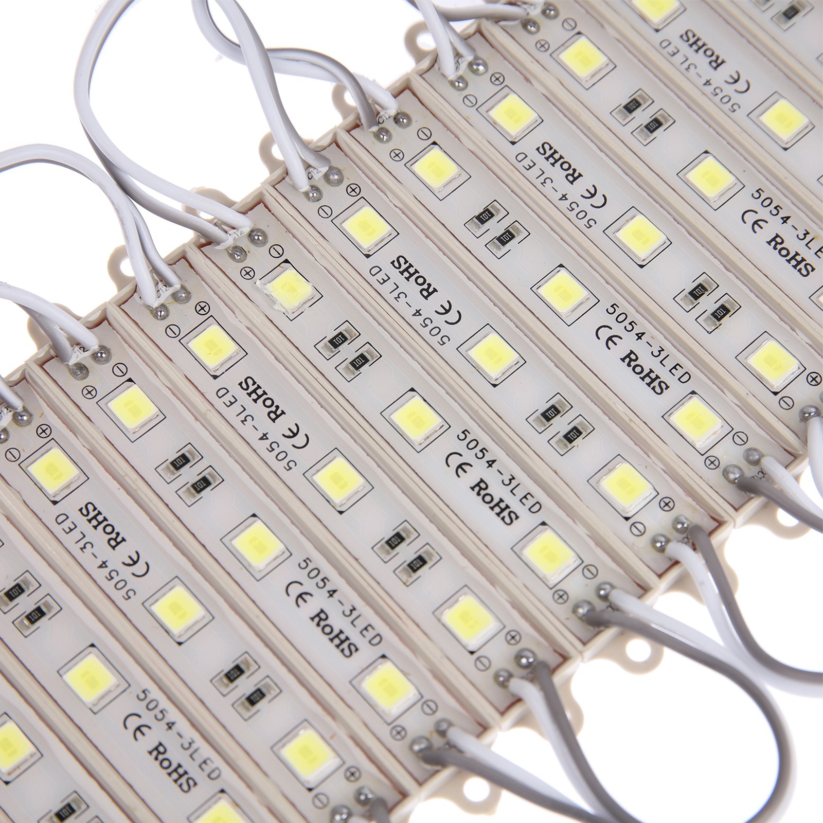 Светодиодные модули КНР Белые, SMD5054, 1,5 Вт, 3 LED, 135 Лм, IP65, 6500К, 12V, 20 шт