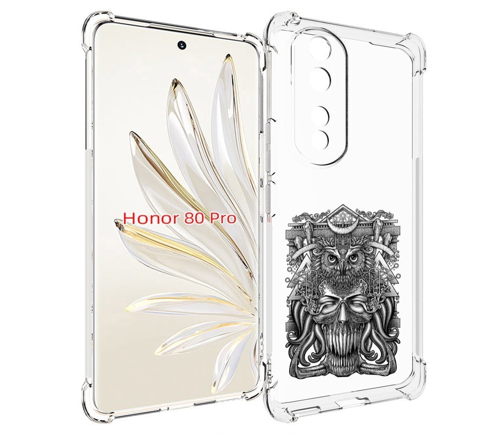 

Чехол MyPads зубастая сова для Honor 80 Pro, Прозрачный, Tocco