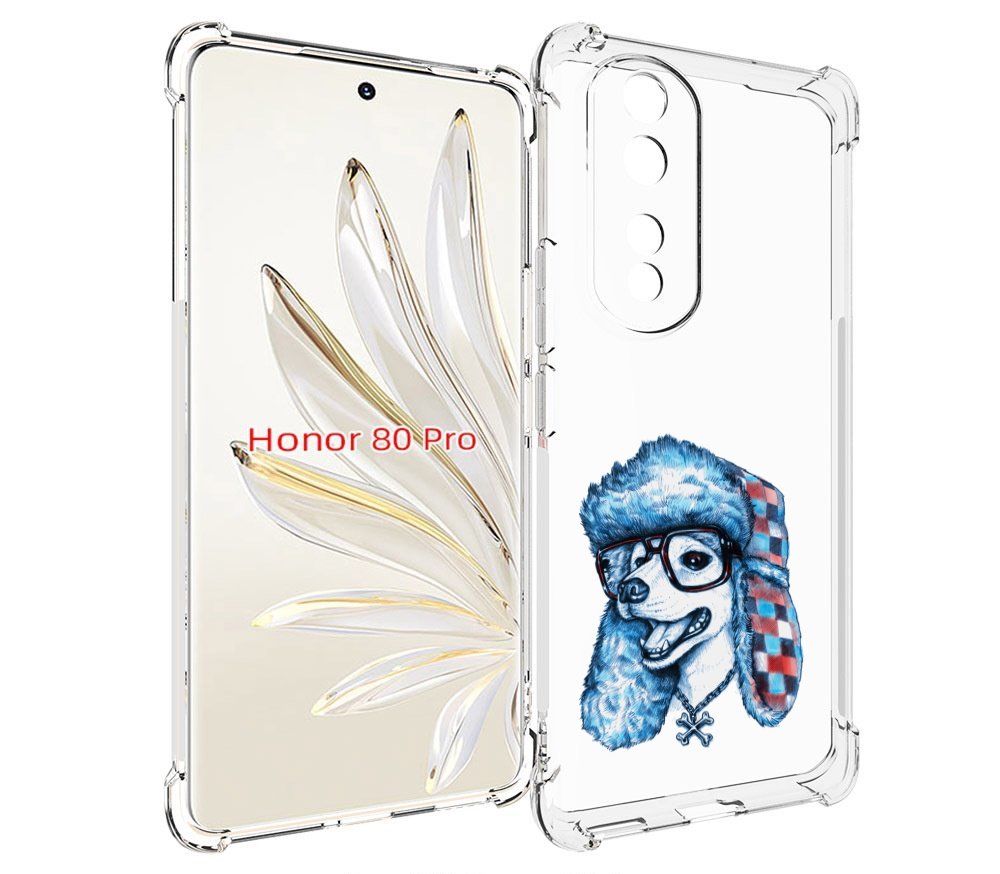 

Чехол MyPads зимний пес для Honor 80 Pro, Прозрачный, Tocco