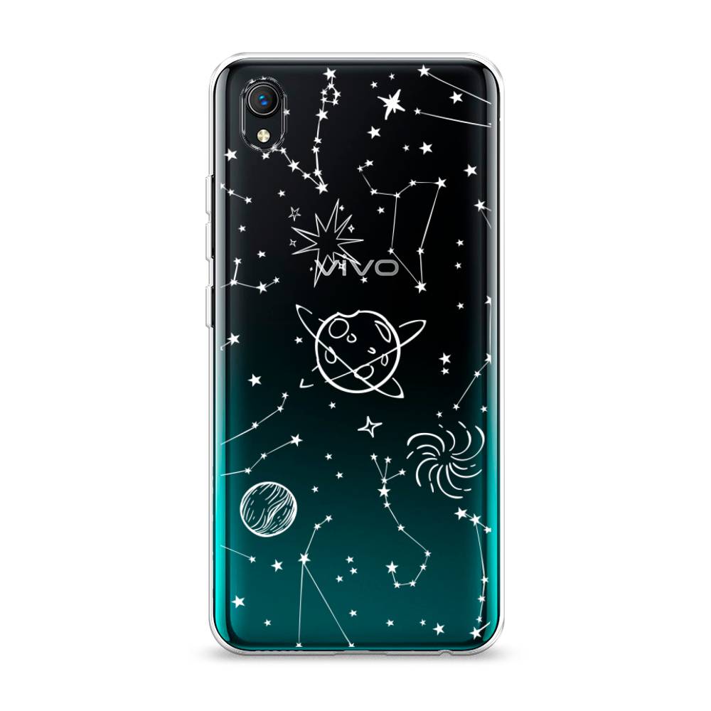 

Чехол на Vivo Y91c "Планеты в космосе", Белый, 263250-2