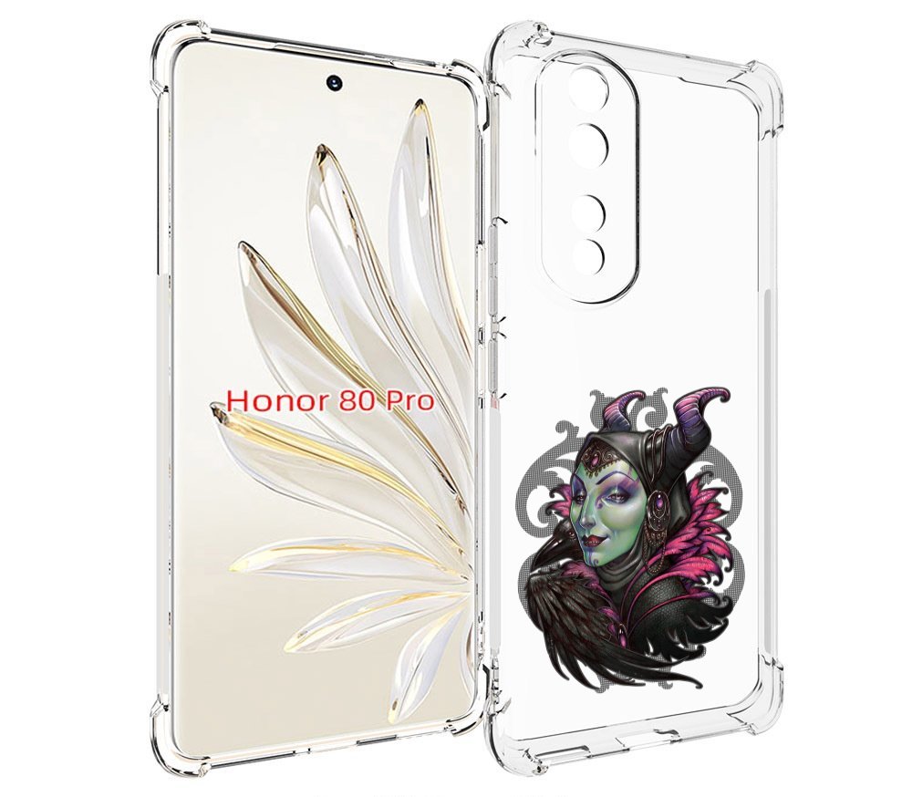 

Чехол MyPads зеленая девушка с вороном для Honor 80 Pro, Прозрачный, Tocco