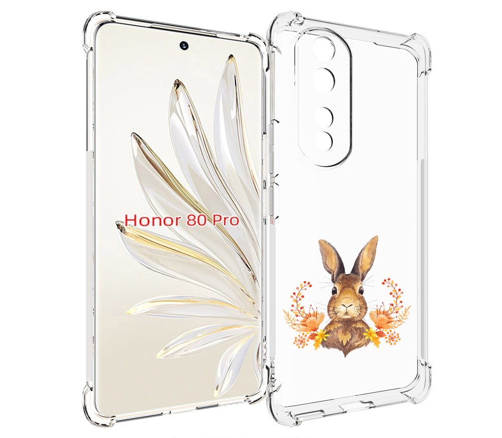 

Чехол MyPads зайка в цветах для Honor 80 Pro, Прозрачный, Tocco