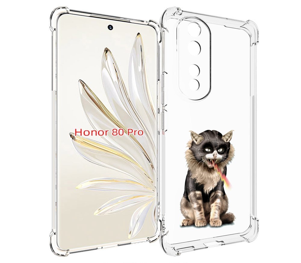 

Чехол MyPads дьяволский кот для Honor 80 Pro, Прозрачный, Tocco