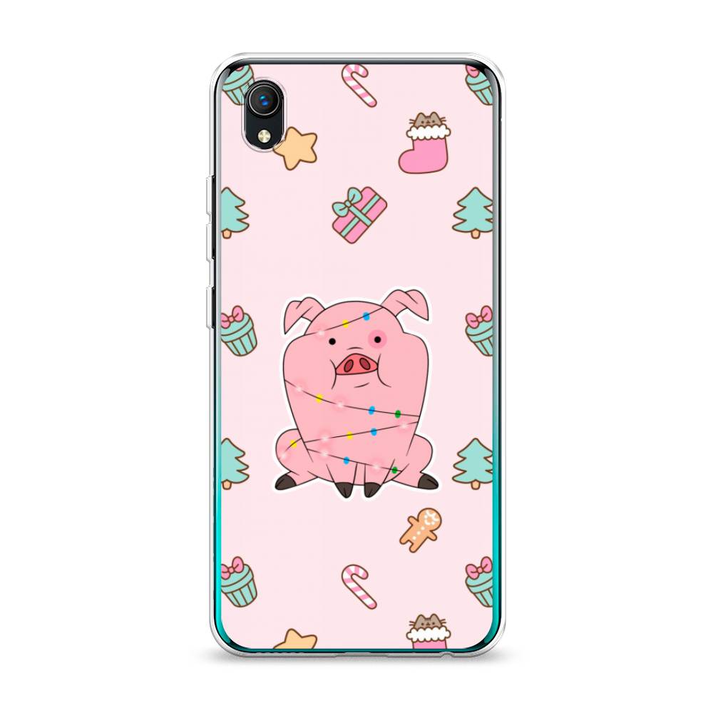 

Чехол на Vivo Y91c "Розовая свинка", Розовый;зеленый, 263250-5