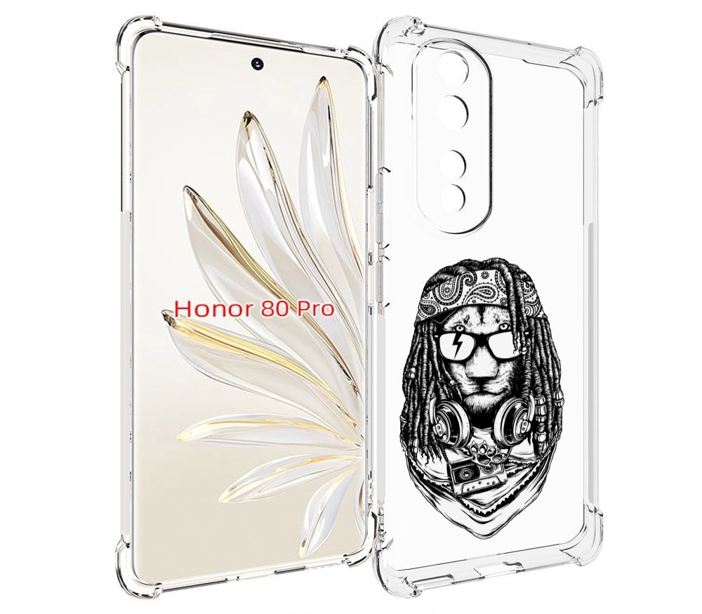 

Чехол MyPads дреды льва для Honor 80 Pro, Прозрачный, Tocco