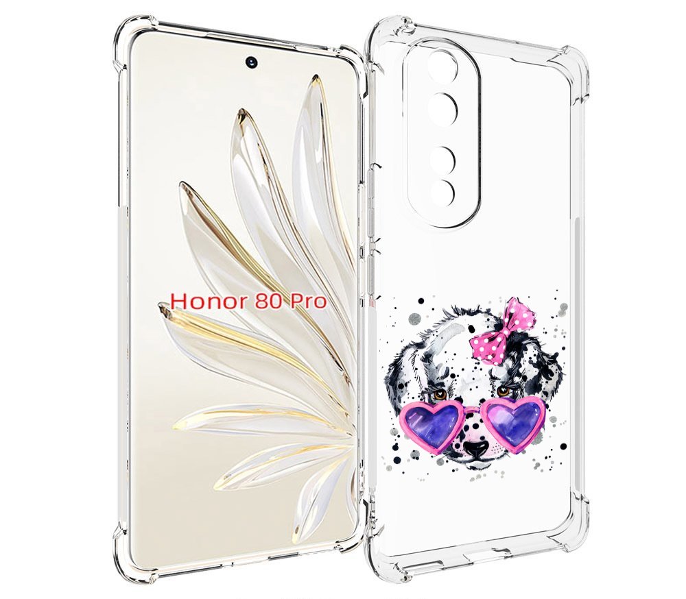 

Чехол MyPads долматинец в очках для Honor 80 Pro, Прозрачный, Tocco