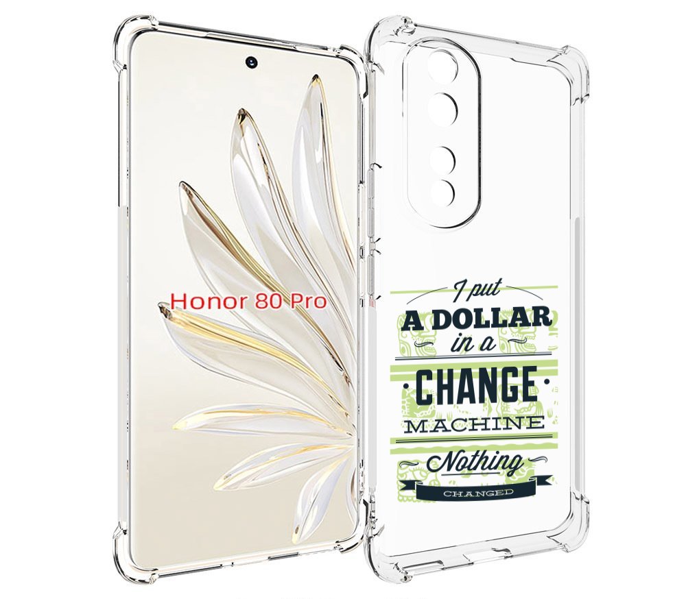 

Чехол MyPads доллар надпись для Honor 80 Pro, Прозрачный, Tocco
