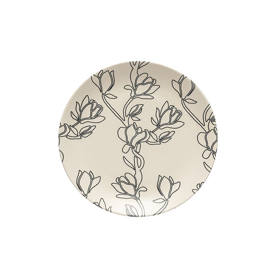 Тарелка COSTA NOVA Elements Flora, 21,6 см, керамическая, белая