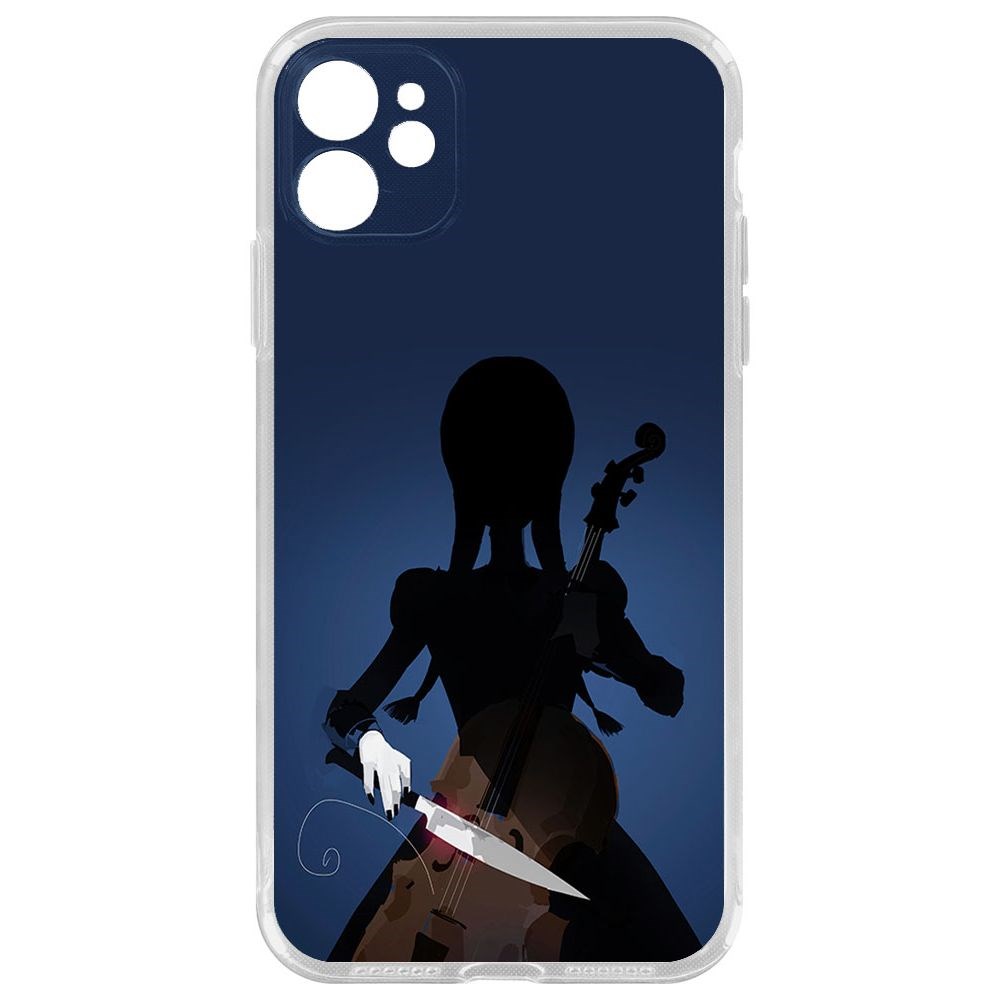 

Чехол-накладка Krutoff Clear Case Уэнсдей Аддамс - Тизер для iPhone 11 с защитой камеры, Прозрачный