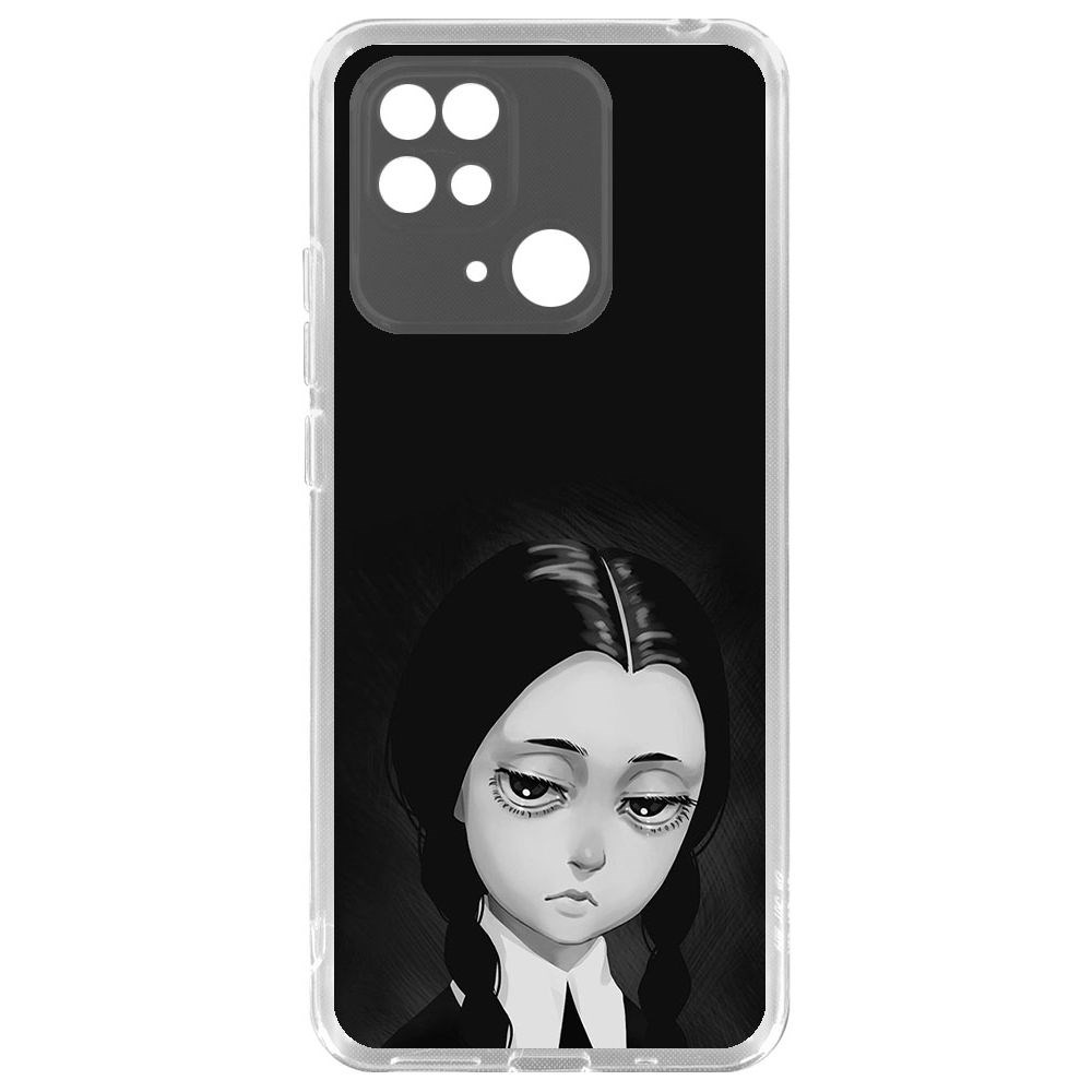 

Чехол-накладка Krutoff Clear Case Уэнсдей Аддамс - Рисованная Уэнсдей для Xiaomi Redmi 10C, Прозрачный