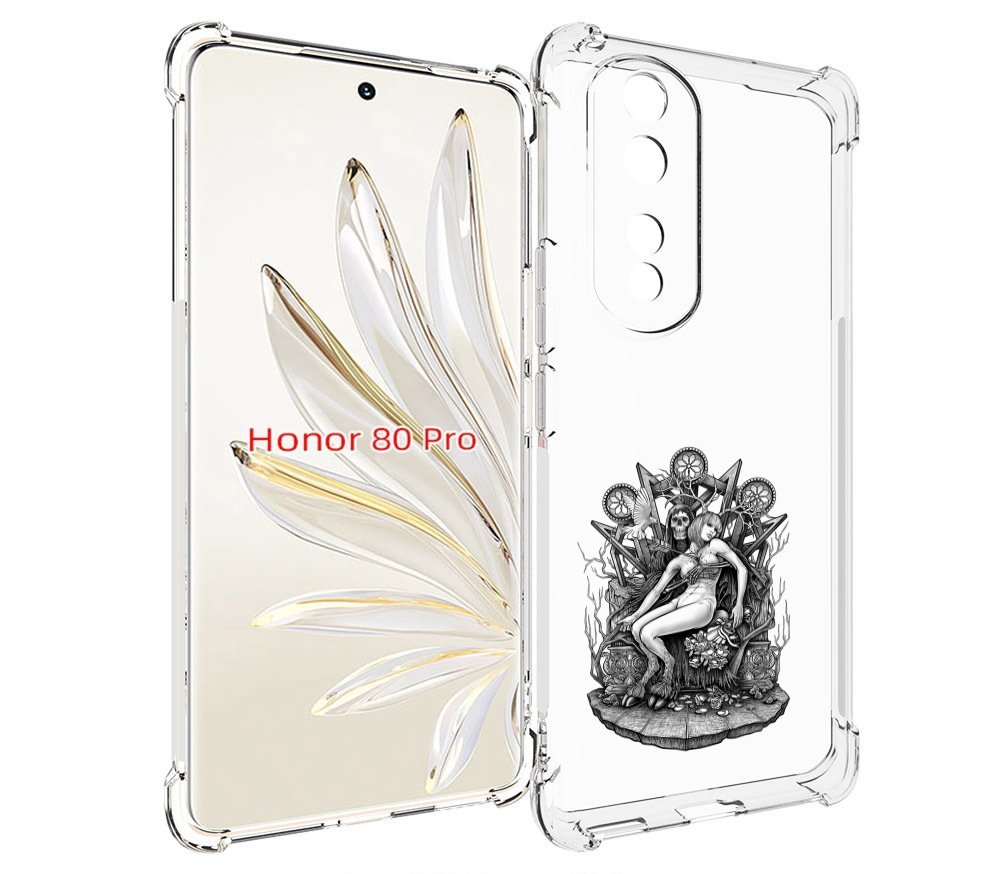 

Чехол MyPads девушка на троне для Honor 80 Pro, Прозрачный, Tocco