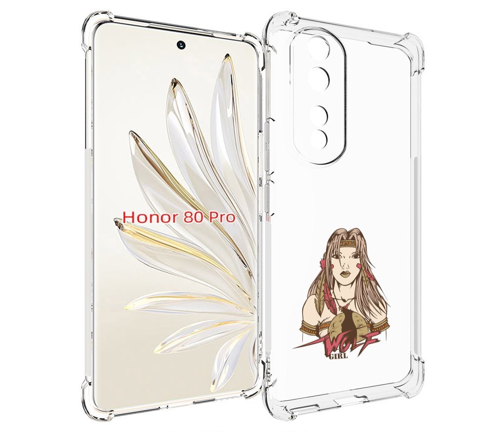 

Чехол MyPads девушка волк для Honor 80 Pro, Прозрачный, Tocco