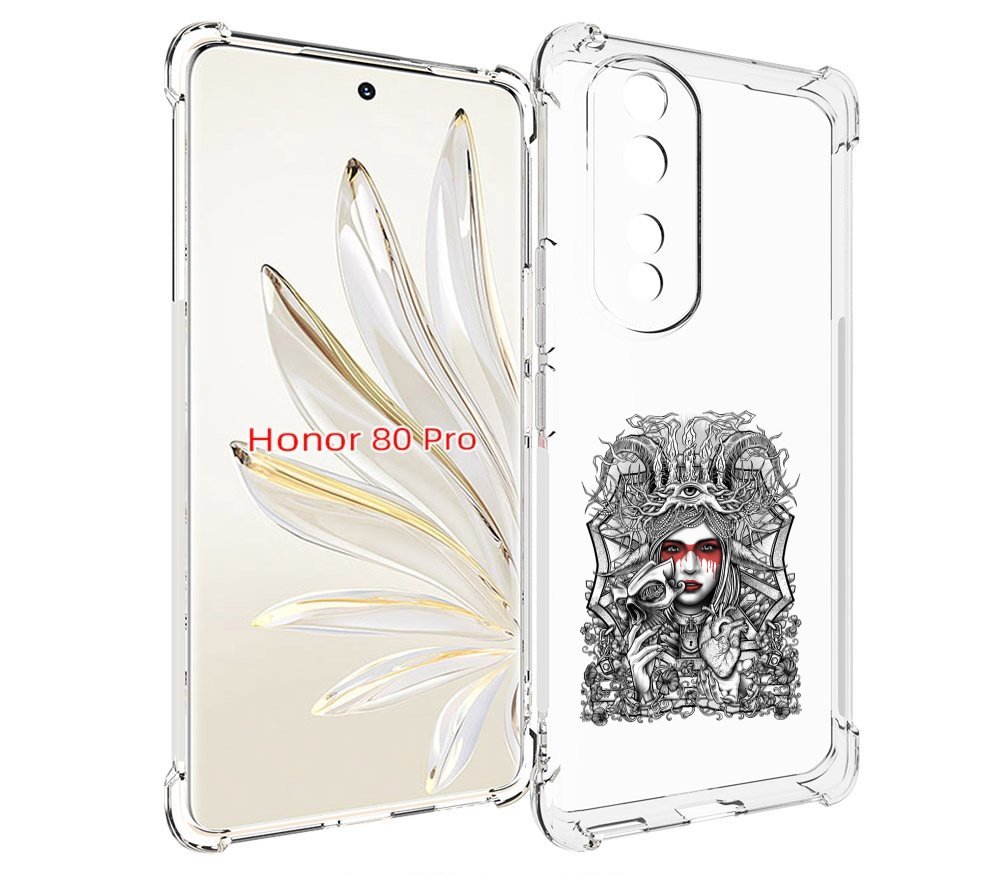 

Чехол MyPads грусная девушка для Honor 80 Pro, Прозрачный, Tocco