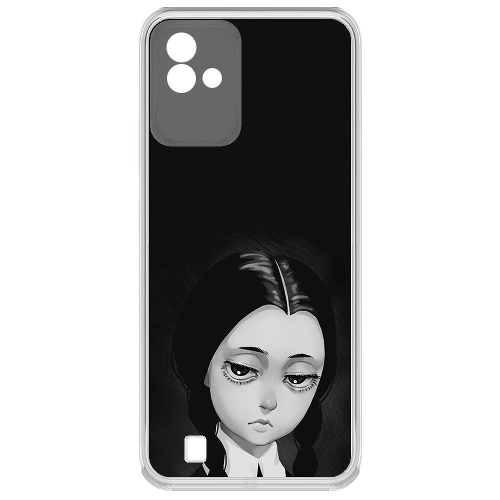 

Чехол-накладка Krutoff Clear Case Уэнсдей Аддамс - Рисованная Уэнсдей для Realme Narzo 50i