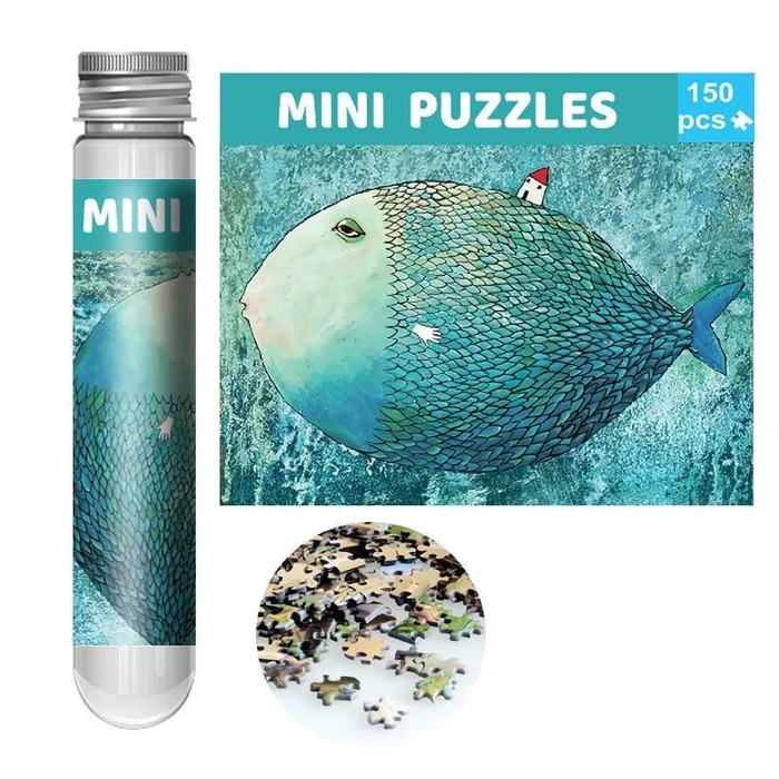 фото Кнр в колбе, 150 деталей, "голубая рыба", mini puzzles, 10х15 см