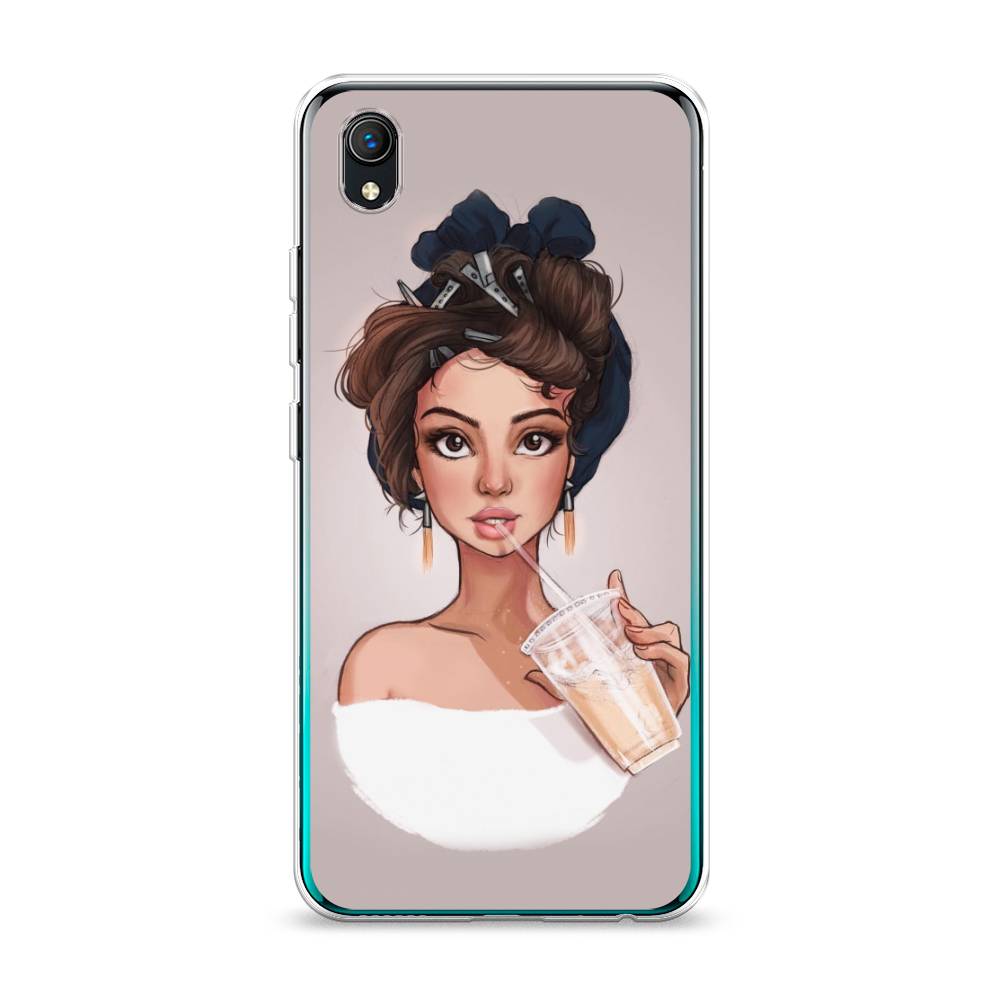 

Чехол на Vivo Y91c "Девушка с фраппе", Серый, 263250-6