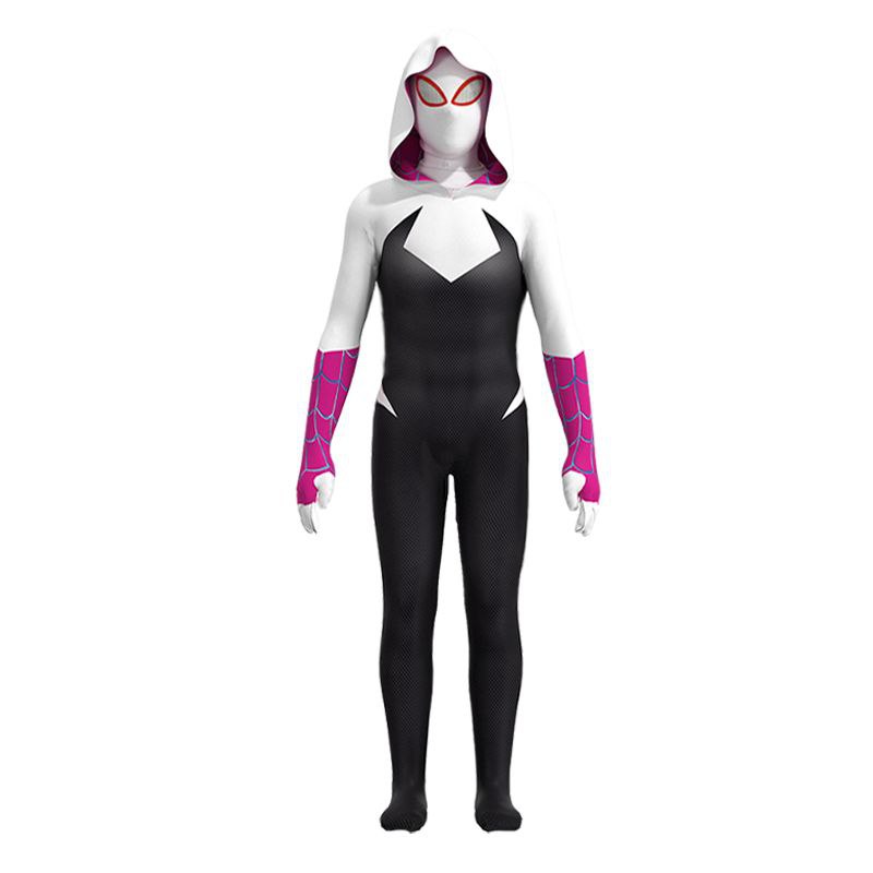 Карнавальный костюм ROYAL FELLE Человек-паук Гвен Стейси, Белый; Черный; Розовый, 160