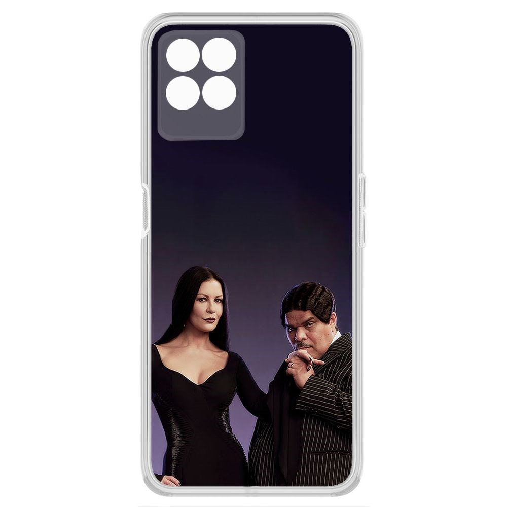 

Чехол-накладка Krutoff Clear Case Уэнсдей Аддамс - Мортиша и Гомес для Realme 8i