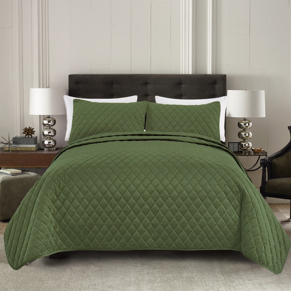 

Покрывало 831/230x250см Ромбы зеленые Karteks