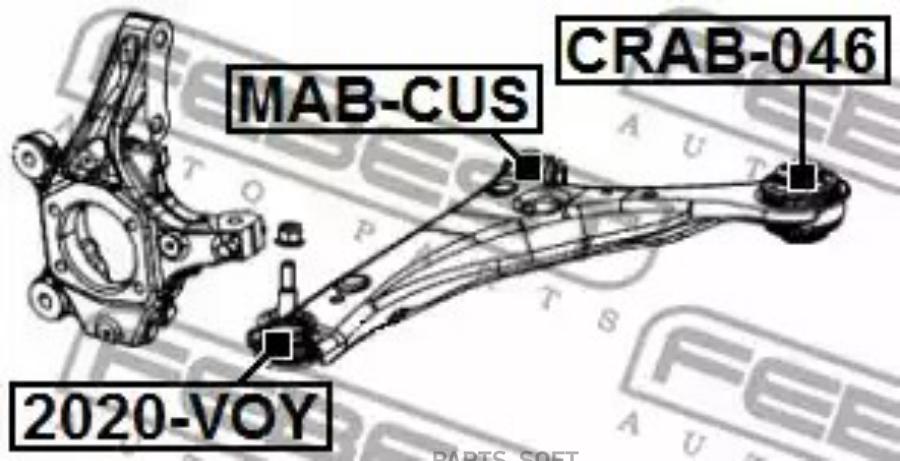 

FEBEST С-б.зад.пер.ниж.рычага CHRYSLER VOYAGER V 2007- FEBEST CRAB-046