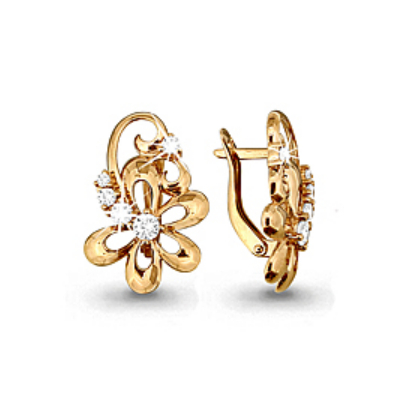 

Серьги из красного золота с фианитом Aquamarine 41310А_585_кз, 41310А_585_кз