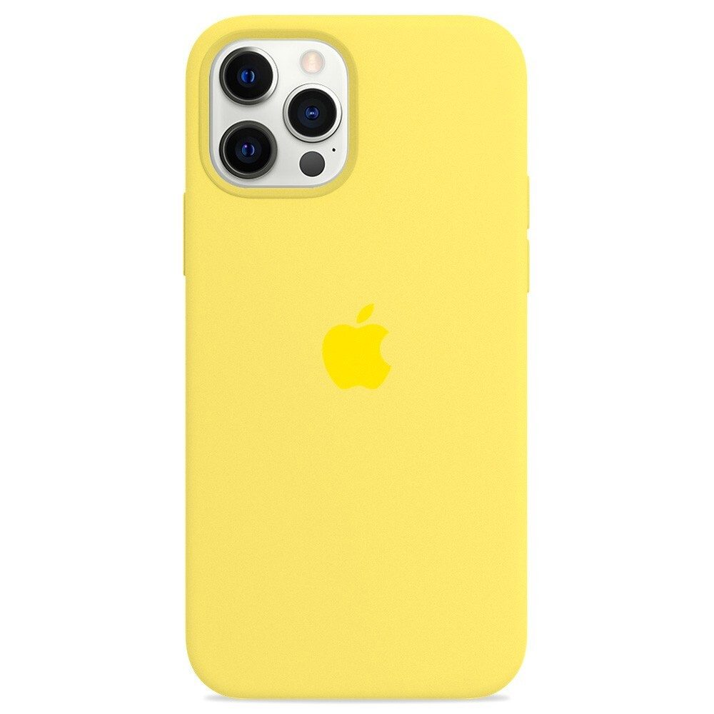 

Чехол Apple iPhone 12/12 Pro MagSafe Silicone Case (закрытый низ) (дыня), Желтый