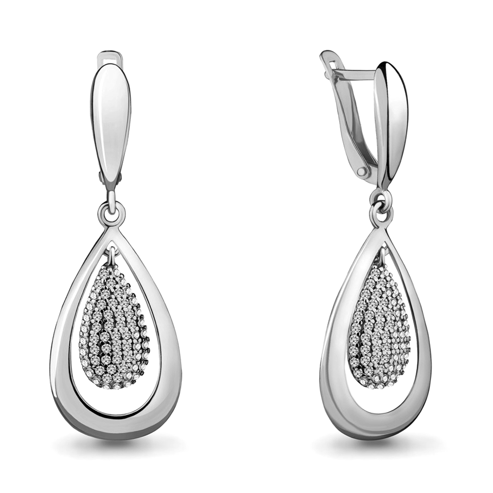 

Серьги из серебра с фианитом Aquamarine 41307А_925_р, 41307А_925_р