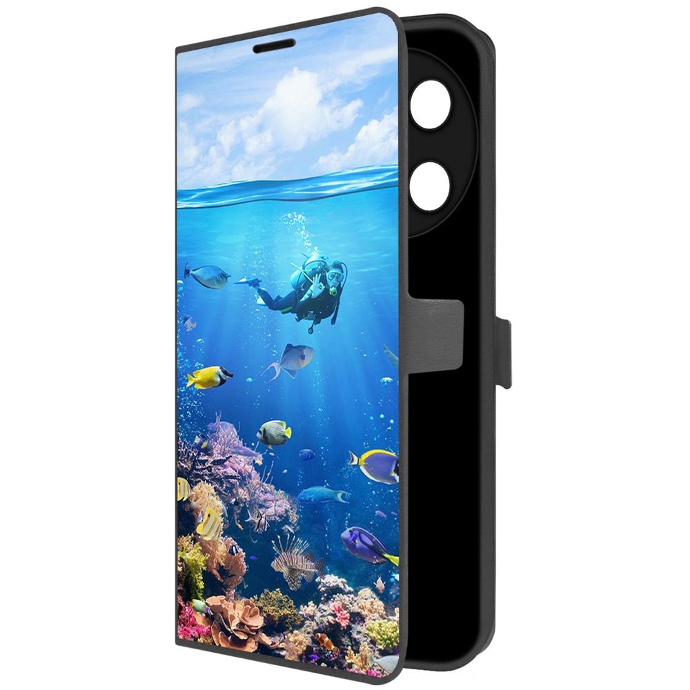 

Чехол-книжка Eco Book для TECNO Camon 30 Pro 5G Австралия, Большой Барьерный Риф (черный)