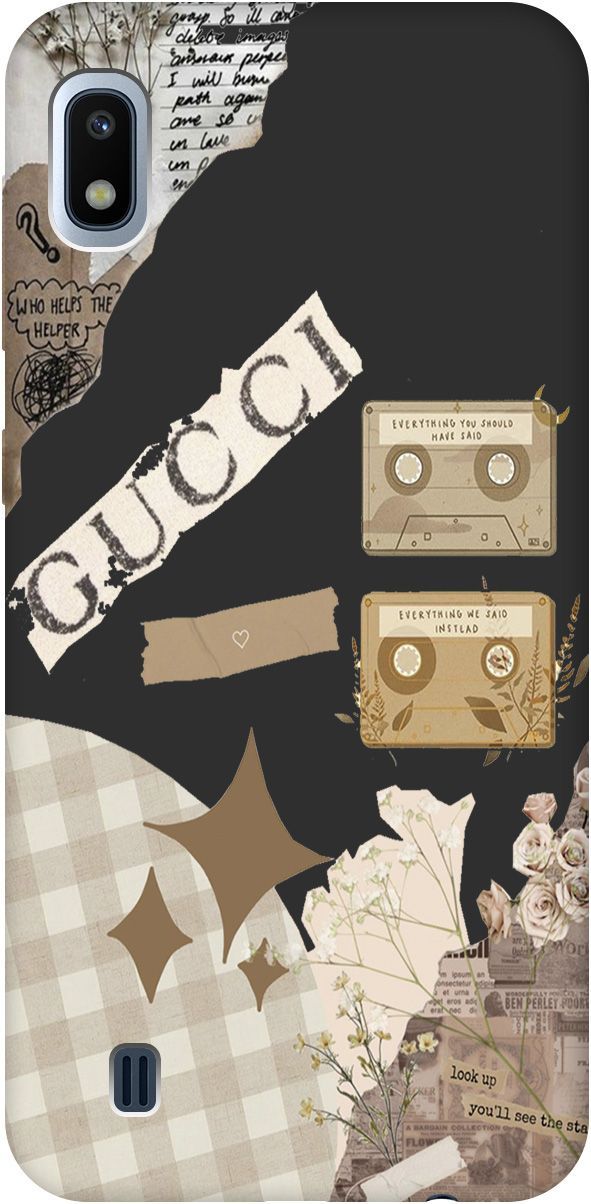 

Матовый чехол на Samsung Galaxy A10 с принтом "GUCCI Stickers" черный, Черный;белый, 8404