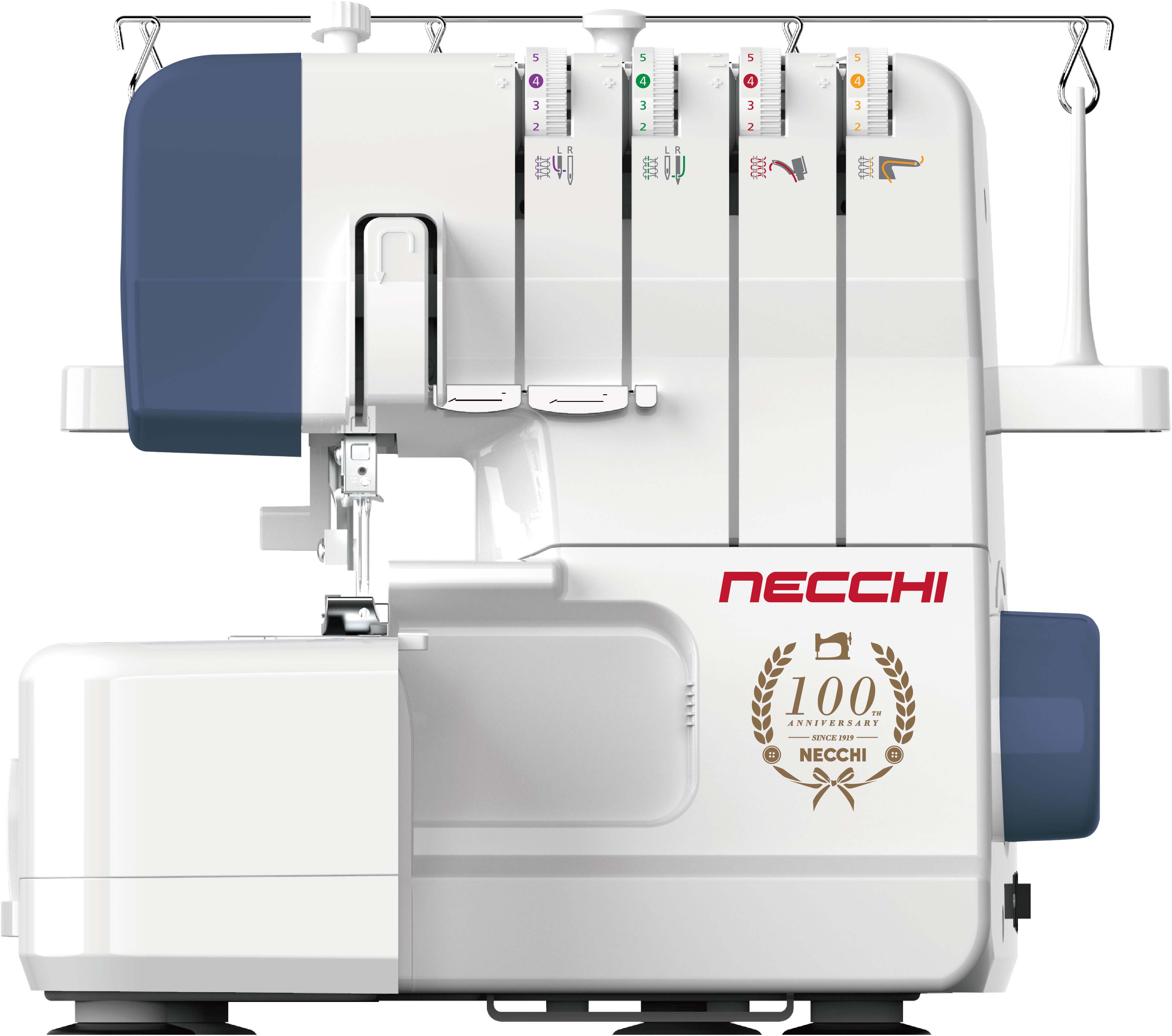 Оверлок Necchi 4554D белый, синий оверлок janome tr 3000 белый