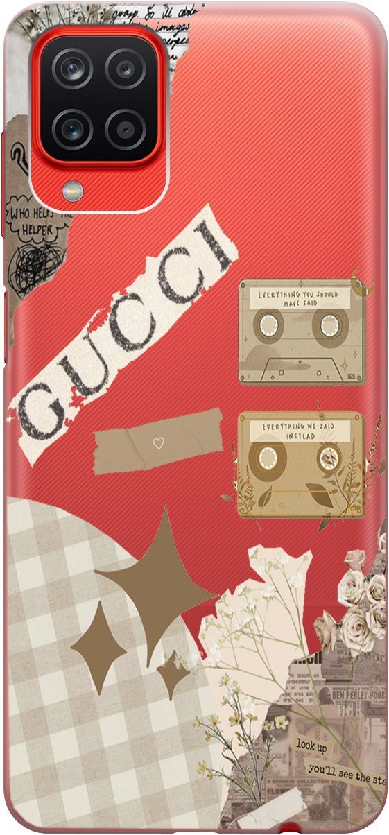 

Чехол на Samsung Galaxy A12/M12 "GUCCI Stickers" прозрачный, Прозрачный;бежевый, 5354