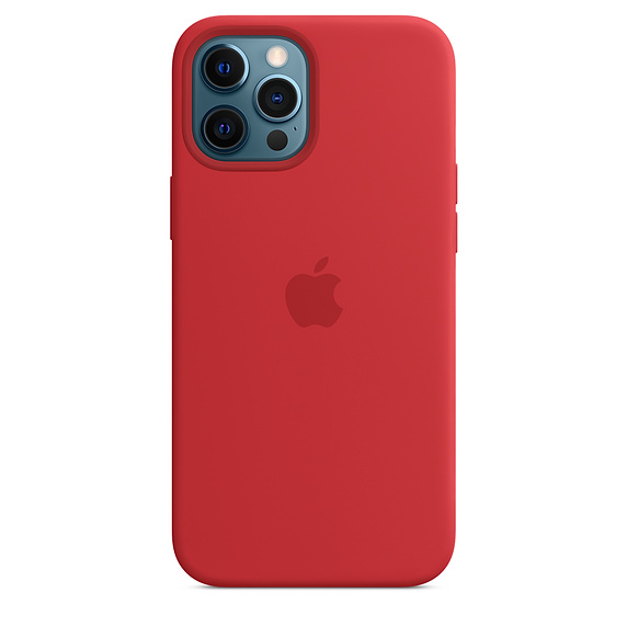 

Чехол Apple iPhone 12/12 Pro MagSafe Silicone Case (закрытый низ) (красный)