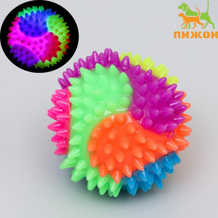 

Мяч для собак светящийся, TPR, 7,5 см, микс цветов
