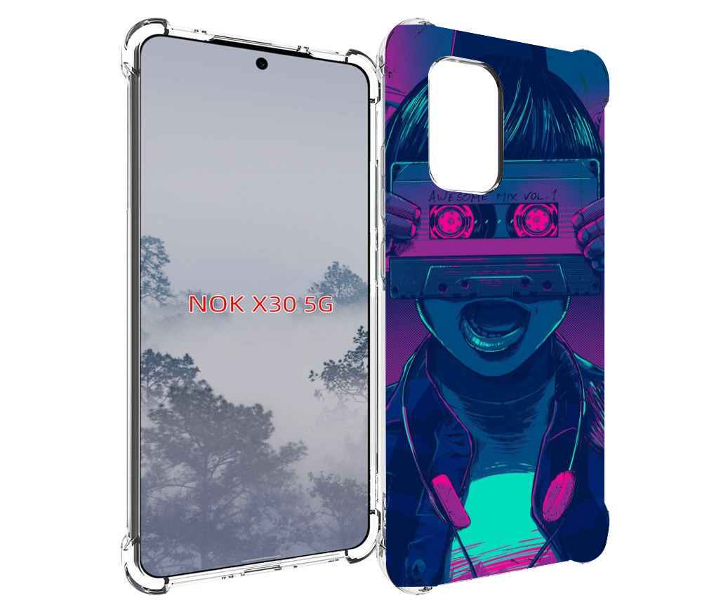 

Чехол MyPads киберпанк с кассетой для Nokia X30 5G, Tocco