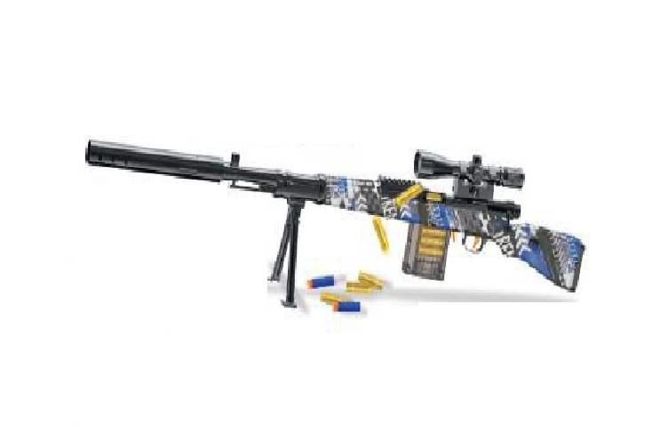 Игрушечная снайперская винтовка Kar 98K c выбросом гильз мягкие пули синий