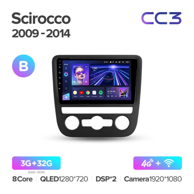 Штатная магнитола Teyes CC3 Volkswagen Scirocco 3 III Mk3 2009-2014 Комплектация B 332G 3973600₽