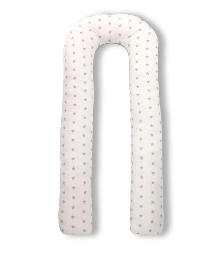 

Наволочка Body Pillow на подушку для беременных формы U 140x70 см, звезды серо-голубые, Серый;голубой