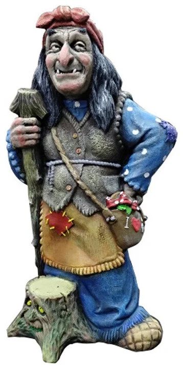 Садовая фигура Баба Яга с пеньком Н.С.